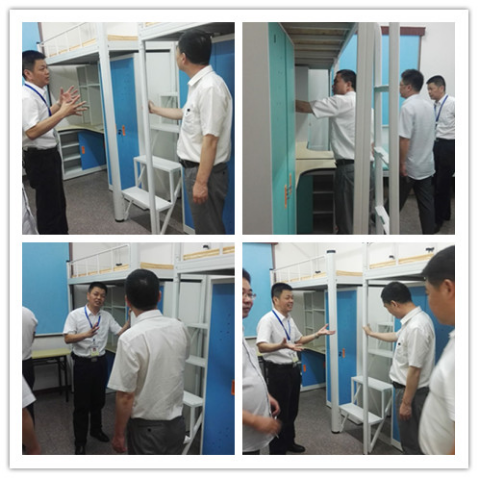 東莞理工學(xué)院親臨連盈家具宿舍床廠家考察指導(dǎo)